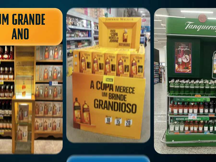 Quadro do vídeo de resultados: fotos de pontos de venda em mosaico com o cartão "Um grande ano".